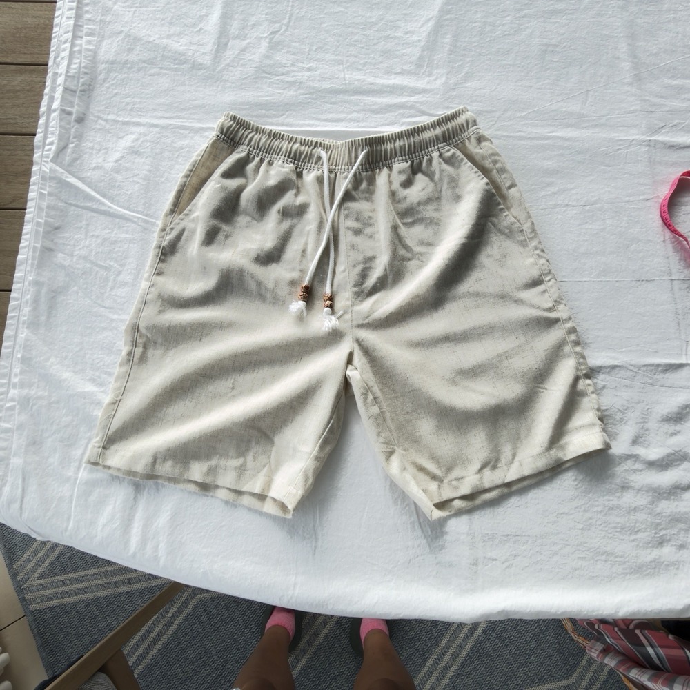 Coofandy Women's Size S Short - Linen Blend - String Pull Waist Beach Shorts
